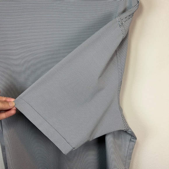 Peter Millar Men's Summer Comfort Polo Shirt Gray White Striped Stretch Golf XL - Picture 11 of 13